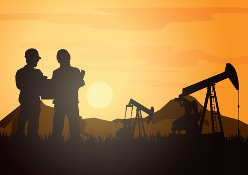 Background illustration oil extraction vector