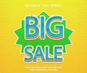 Big sale text effect vector