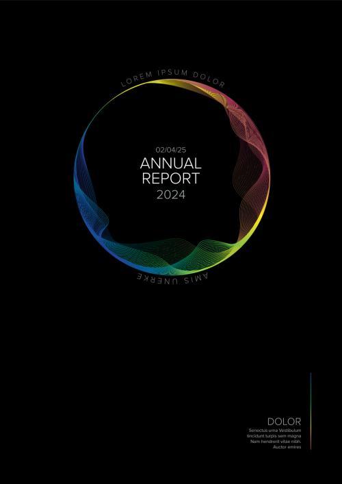 Black annual report front cover page template vector