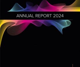 Black annual report front cover page template vector