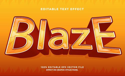 Blaze text effect vector