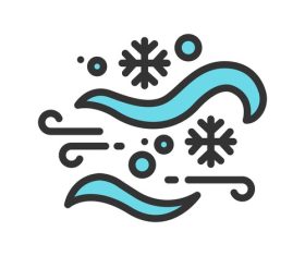 Blizzard natural disaster icons vector