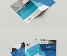 Blue bifold brochure design vector