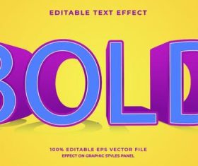 Bold text effect vector