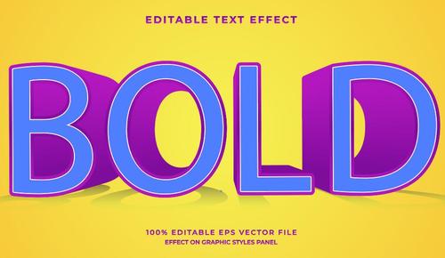 Bold text effect vector