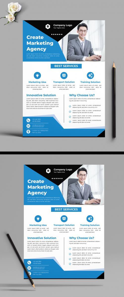 Business marketing agency flyer vector