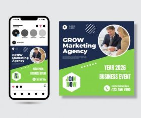 Business marketing social media post vector