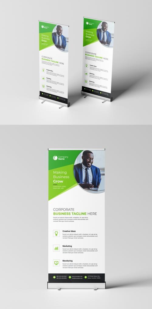 Business rollup banner vector