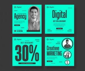 Business social media template posts vector