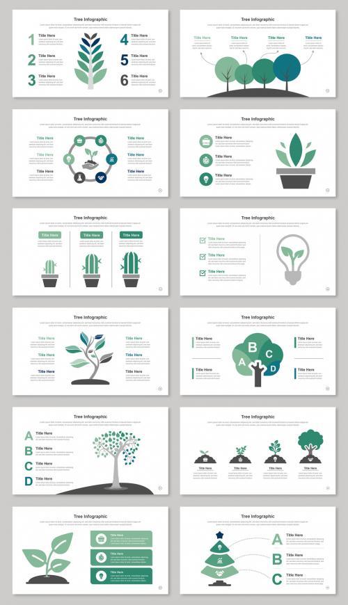 Business tree infographic presentation vector