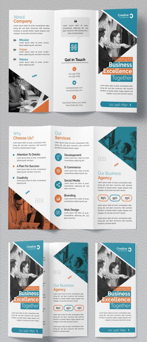 Business trifold brochure vector