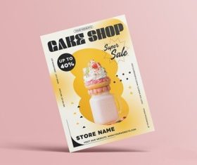 Cake shop flyer vector