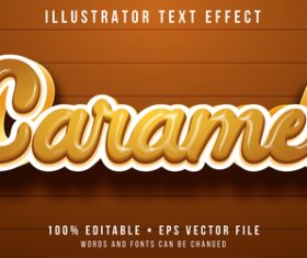 Caramel text style vector