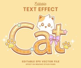 Cat text effect vector