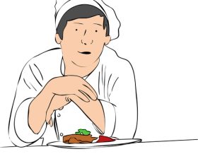 Chef and dish vector