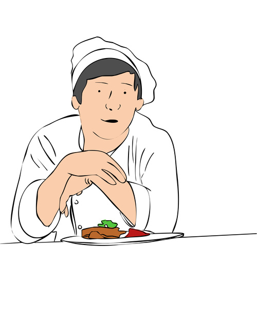 Chef and dish vector
