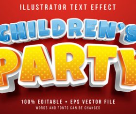 Childrens party 3d style effect vector
