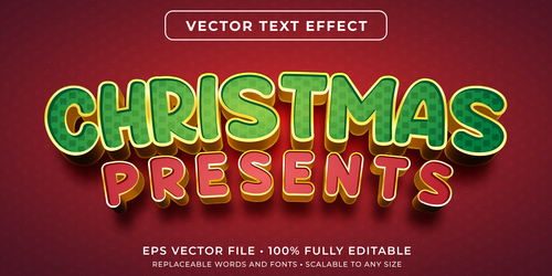 Christmas presents 3d style effect vector