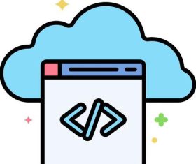 Cloud coding icons vector