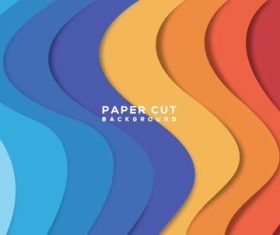 Color paped cut background vector