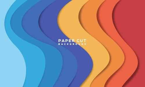 Color paped cut background vector