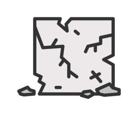 Crack natural disaster icons vector