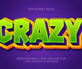 Crazy editable font effect text vector