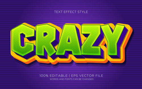Crazy editable font effect text vector