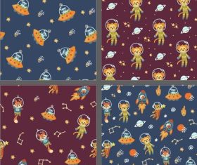 Cute animals in space vector