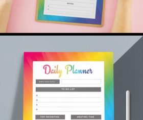 Daily planner layout design vector
