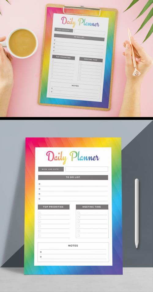 Daily planner layout design vector