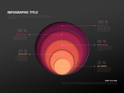 Dark infographic layout with percentages vector