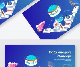 Data analysis concept based landing page vector