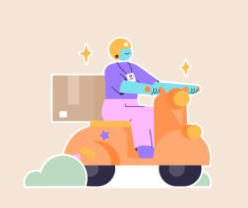 Delivery man riding vector