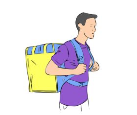 Delivery man vector