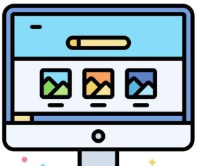 Desktop interface icons vector