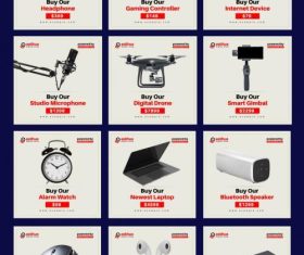 Digital gadgets social media post vector