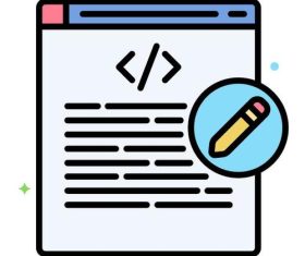 Edit code icons vector