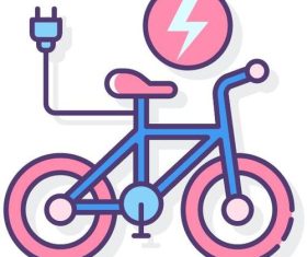 Electric bicycle vector