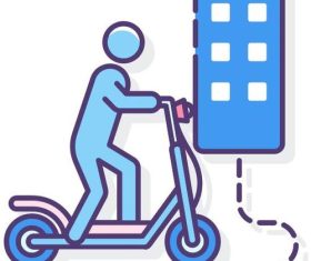 Electric scooter city tours vector