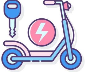 Electric scooter rental vector