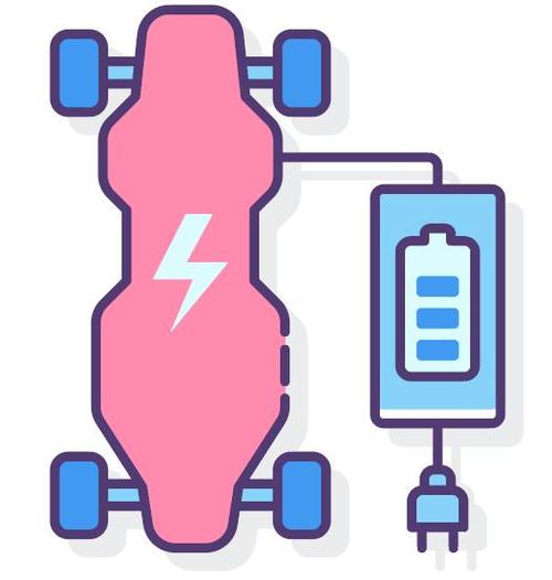 Electric skateboard charger vector