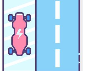 Electric skateboard lane vector
