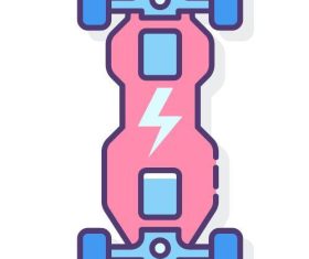 Electric skateboard vector