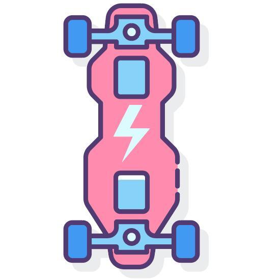 Electric skateboard vector