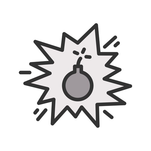 Explosion natural disaster icons vector