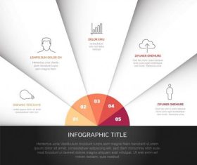 Fan folded papers infographic vector