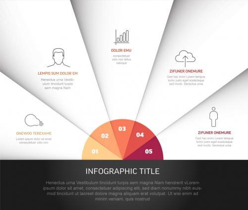 Fan folded papers infographic vector