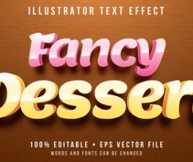 Fancy dessert text style vector