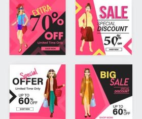 Fashion womens clothing promotion vector